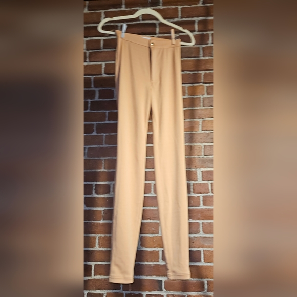 Mistress Rocks Right Now' Peach Neoprene Jersey Leggings - Picture 4 of 8